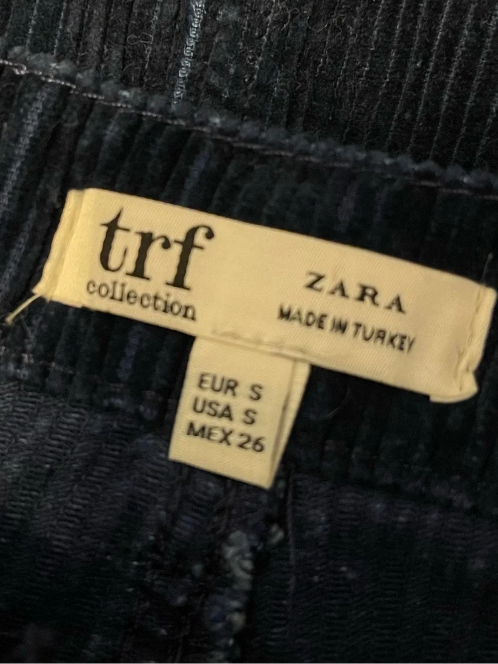 Zara TRF Navy Corduroy High Rise Skirt Size S Soft Grunge Preppy Cottagecore